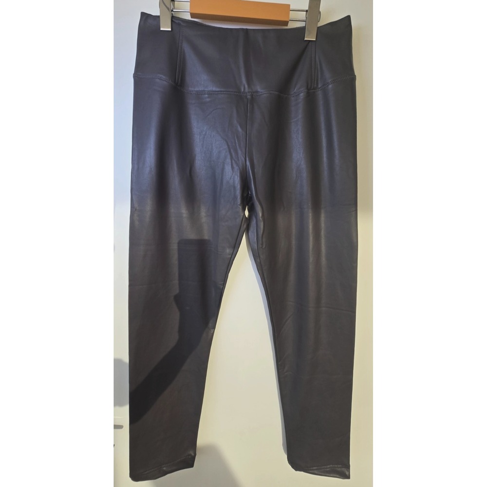 7 for all mankind faux leather pants Gray Sz L Straight Leg Pullover Luxury